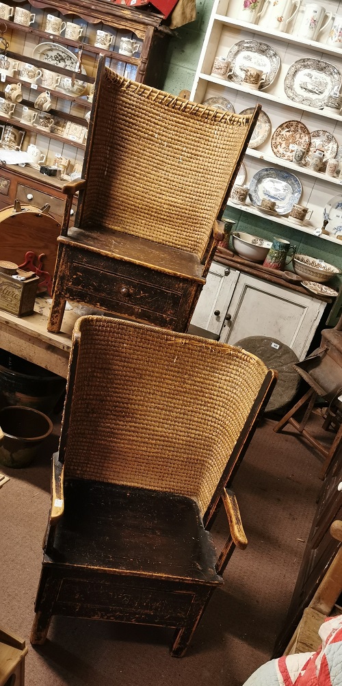 Orkney pine and rush chairs