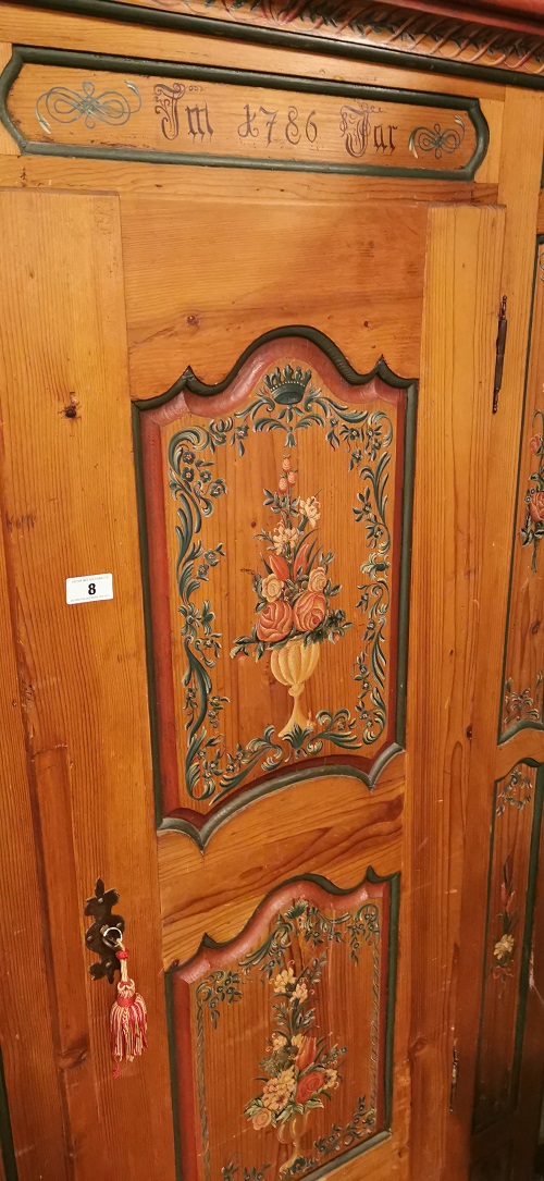 Pine hand painted cupboard
