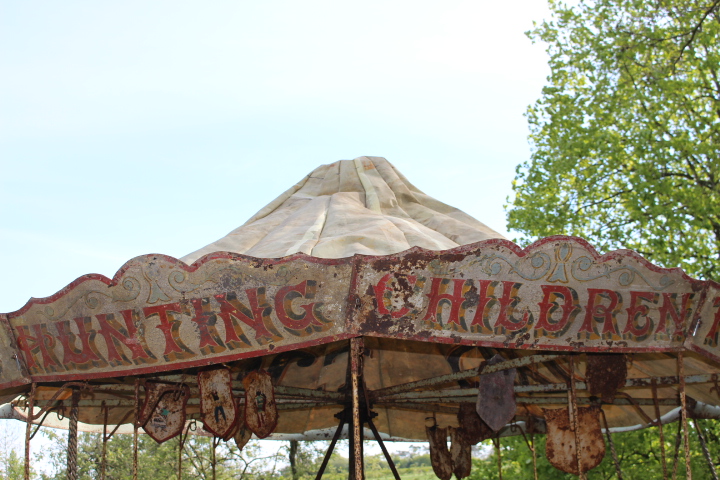 19th C. hand operated carousel canopy