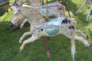 19th C. hand operated carousel horses