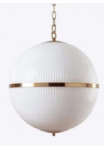 Exceptional quality Parisian glass and brass pendant hanging light