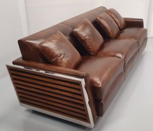 Art Deco Chrome and Leather sofa