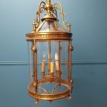 Good quality 19th C. gilded brass and glass hall lantern