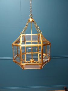 Good quality gilded metal hall lantern