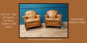 Pair of exceptional quality French Art Deco tanned leather chairs